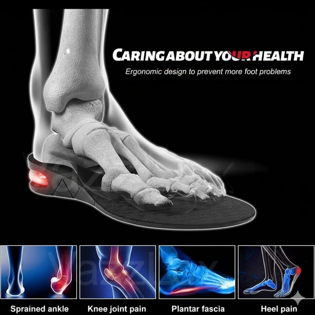 FSK Height Increase Insoles for Men Soft 4-Layer Orthotic Soles