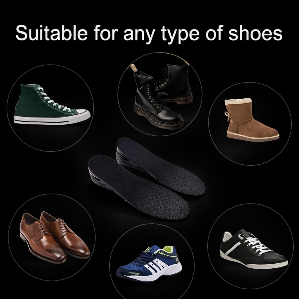 FSK Height Increase Insoles for Men Soft 4-Layer Orthotic Soles