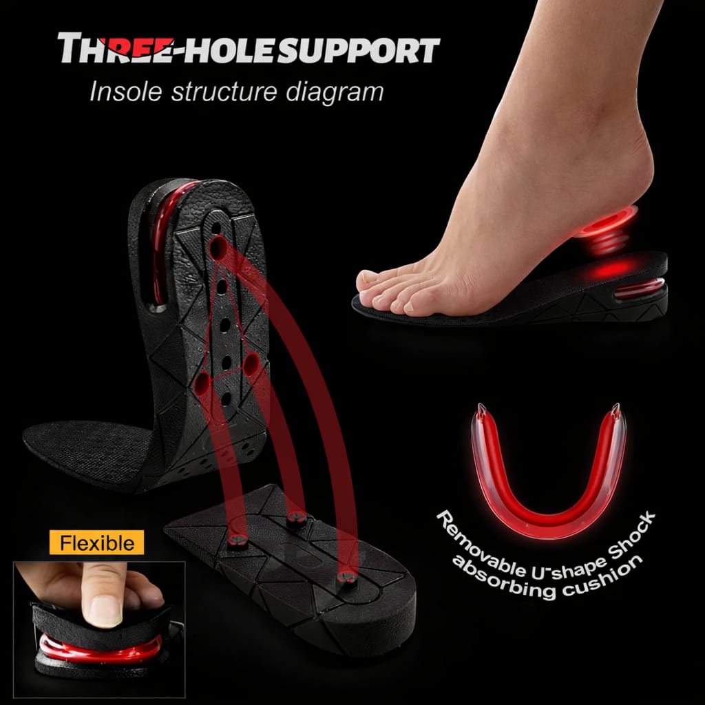 FSK Height Increase Insoles for Men Soft 4-Layer Orthotic Soles